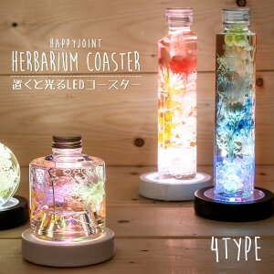 《全4種》置くと 光るコースター 〔プレゼント ギフト ハーバリウム 光る LED 電池式 光る台座 コースター 照明 ボトル グラス バー お酒 お洒落 おしゃれ ディスプレイ スタンド 展示 レイン