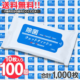 《100個セット》 除菌 アルコール ウェットティッシュ　合計1,000枚入り〔 ウエットティッシュ アルコールティッシュ ふた 携帯用 除菌シート 携帯 持ち運び 小型 小さい ポケット サイズ まとめ売り まとめ買い 業務用 国産 日本製 旅行 ウイルス対策 送料無料 〕
