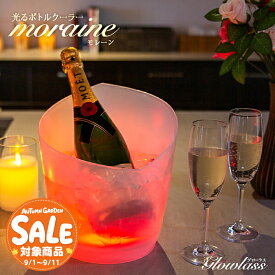 【スーパーセール 最大10%OFF 】光る ボトルクーラー MORAINE / モレーン 電池式 〔レインボー〕GLOWLASS〔LED ボトルクーラー シャンパンクーラー ワインクーラー バー クラブ LED パーティー ホームパーティー パーティーグッズ 〕
