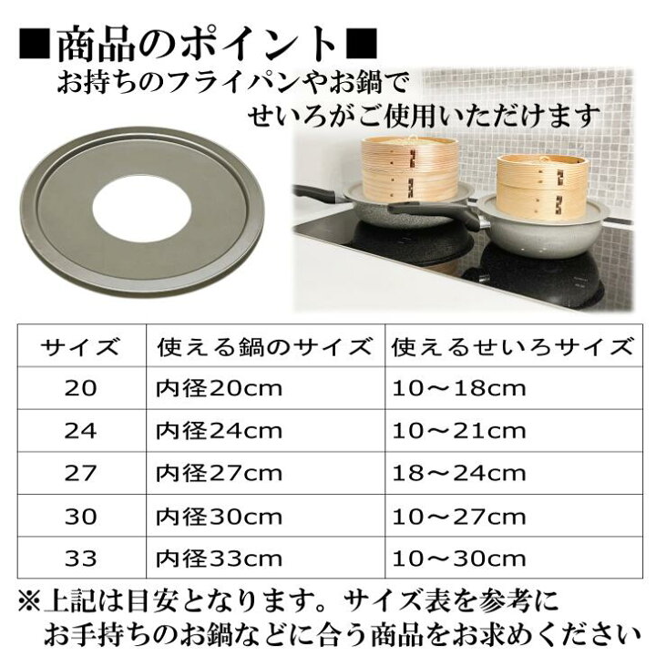 楽天市場】せいろ用 受け台 30 (10〜27cm用) アルミ 日本製 蒸し板  