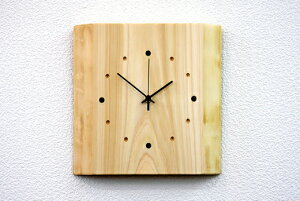 時計 木の時計 クロック 木製時計 壁掛け時計 メイS ヒノキ リビング ダイニング 寝室 インテリア 壁掛け アナログ スイープ型 天然木 耳付 無垢 自然塗料 オイル 贈り物 贈答 ギフト【smtb-KD