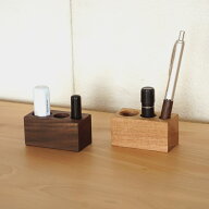 印鑑スタンド 印鑑立て 印鑑置き ハンコ立て シャチハタ置き 3つ穴 26mm 21mm 15mm ペン立て 木製 天然木…