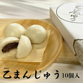 「乙まんじゅう（きのとまんじゅう）」10個入り 饅頭 酒まんじゅう 和菓子 新潟県 乙宝寺 胎内市 父の日ギフト プレゼント こしあん 糀