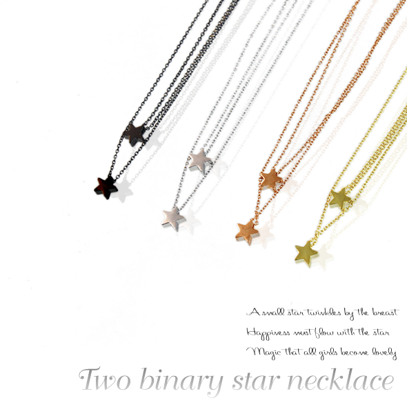 小さな星が可愛いネックレス あす楽対応 ギフ_包装 全4種 評価 2連星ネックレス