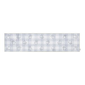 【海外販売NG】ミッフィー「チェックライン/ロングマット(グレー)(45×180cm)」
