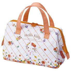 ハローキティ「パステルビビッドな水彩花柄/がま口型ランチバッグ M」
