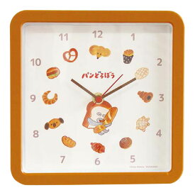 パンどろぼう「スクエアウォールクロック(ブラウン)」