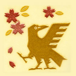 楽天市場 Jfa公式うつし蒔絵 桜と三本足の烏 カラス 金箔屋本舗 Gold Shop