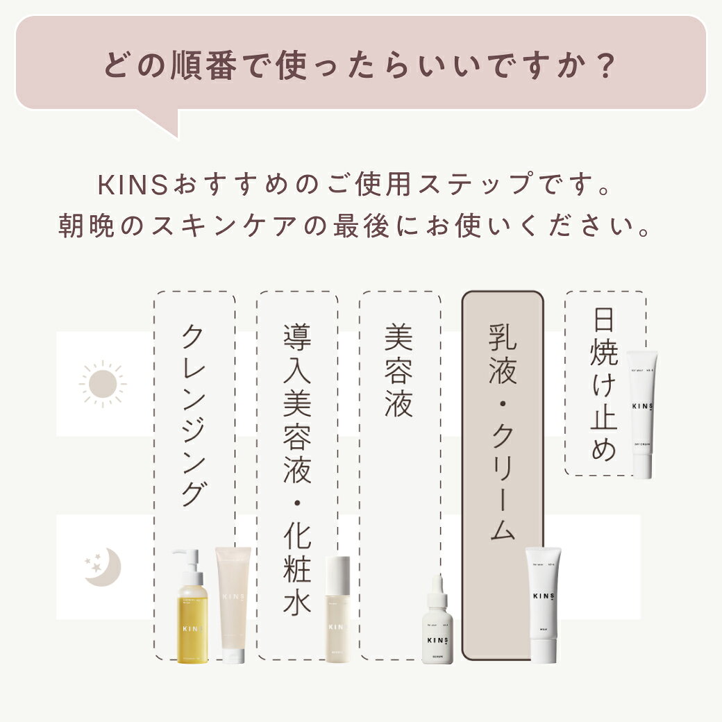 【ポイント10倍 6/20 20:00 - 6/26 1:59】【公式】KINS MILK 30g|保湿乳液 セラミド×発酵エキス 敏感肌 乾燥肌 ハリ ツヤ ゆらぎ肌対策 ベタつかない 日本製 - メイン画像 9