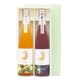 知多半島の果物のお酒2本セット【梅と巨峰】ギフト箱入り、贈り物に手土産に　女性にもおすすめ、父の日、父の日の贈り物、リキュールセット