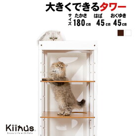 kiinus キーヌス 日本製 [ キャットタワー パレス 2棟セット T ] 猫タワー 据え置き 多頭飼い 拡張 室内 おしゃれ インテリア 木製 ペット家具