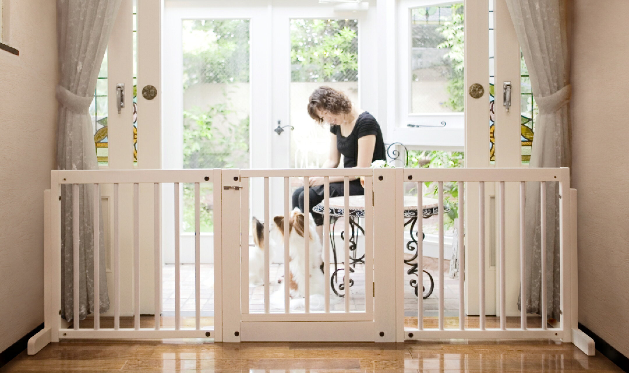 高さ60cm/丸棒枠/扉付きゲート