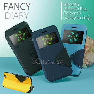 iPhone6iPhone6GalaxyS6,S6Edge窓付きケースカバー手帳FancyDiaryCaseiPhone6plusケース手帳型GalaxyS6edgeSC-04G,SCV31/GALAXYS6SC-05G手帳型ケースカバーフリップケース
