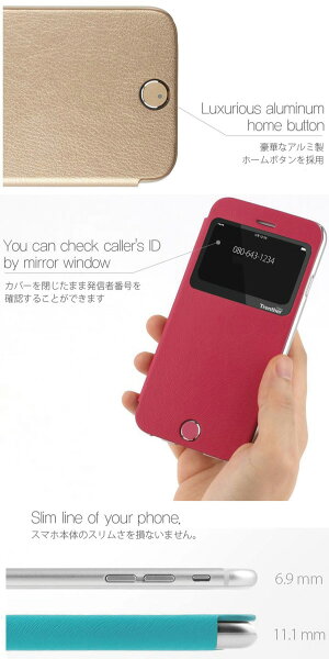 iPhone6iPhone6GalaxyS6,S6Edge窓付きケースカバー手帳TrentherviewCaseiPhone6plusケース手帳型GalaxyS6edgeSC-04G,SCV31/GALAXYS6SC-05G手帳型ケースカバーフリップケース