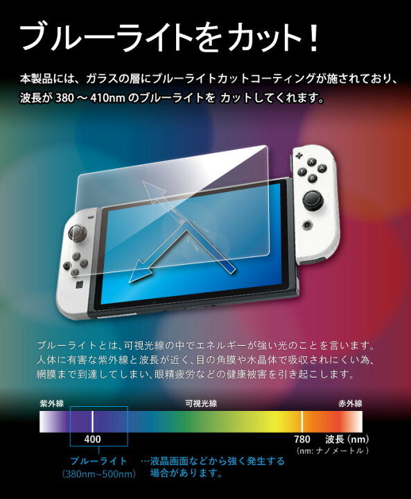 任天堂 Switch スイッチ 有機EL ブルーライトカット 画面保護フィルム