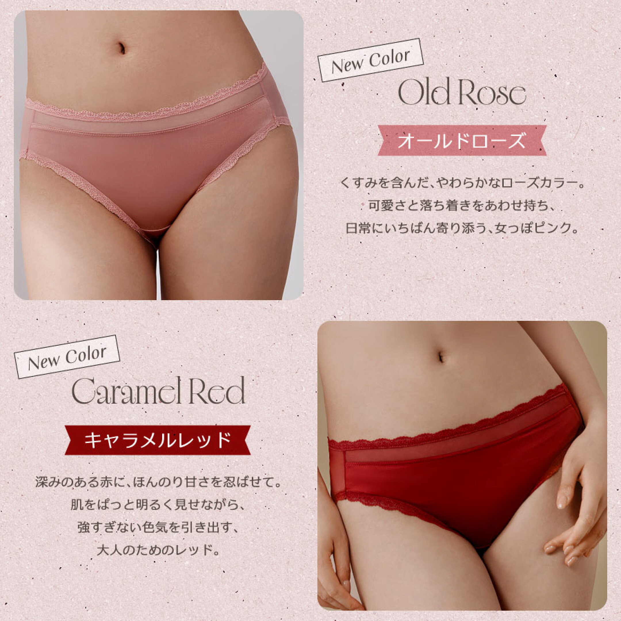 【女っぽ Satin Veil】シースルーバックシルクサテンレースコンビショーツ