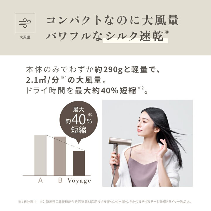楽天市場】【公式】KINUJO 海外対応 ヘアドライヤー ボヤージュ Hair 