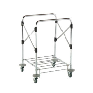 テラモト スタンディングカート(本体) 小 φ75キャスター バンパー付 ゴミ 回収 分別 商品 運搬 折畳み