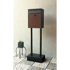 MOJYU モジュ スタンドポストShannonシャノン SDM-060 ダークグレー 郵便ポスト鍵付き 錆びにくい スタンドタイプ 置き型 スタンドポスト メールボックス 新聞受け 鍵付き スタンド式 ポスト付き