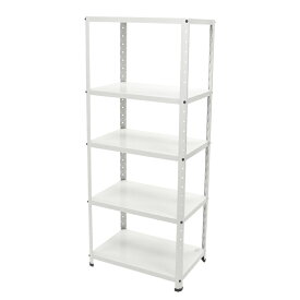 ニューファンシーラック 5WL 幅76 奥行41 高さ163cm 天地 5段 白 ホワイト 耐荷重80kg/段 スチールラック スチール棚 軽量棚 保管棚 整理棚 軽量 収納棚 物品棚 書類棚 収納ラック 家庭用 オフィス 業務用 日本製 物置 倉庫 工場 事務所 ガレージ
