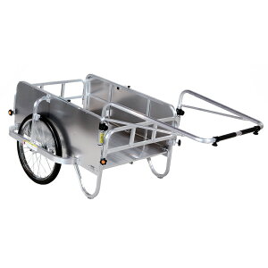 ハラックス コンパック アルミ製 折り畳み式リヤカー 側面アルミパネル付 HC-906A エアータイヤ
