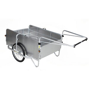 ハラックス コンパック アルミ製 折り畳み式リヤカー 全面アルミパネル付 HC-1208A-4P エアータイヤ