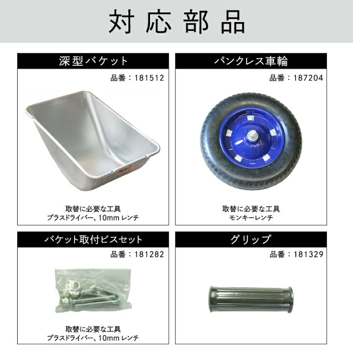 楽天市場】金象 一輪車 3才深型 パンクレス車輪付 積載荷重100kg 容量 