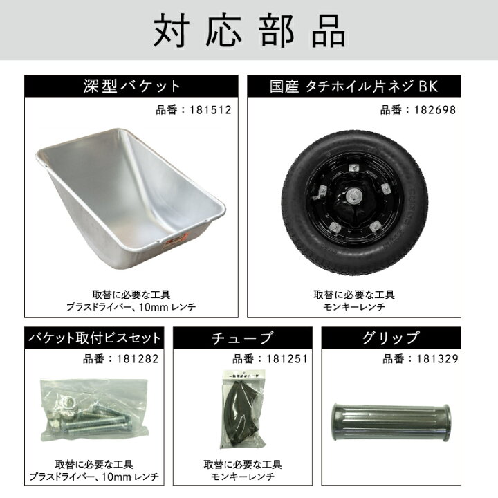 楽天市場】金象 一輪車 3才深型 チューブ入り車輪付 積載荷重100kg 