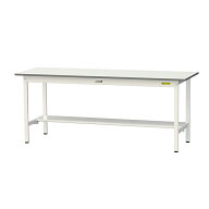 山金工業 ワークテーブル150シリーズ 均等耐荷重150KG 固定式 H740MM 半面棚板付 SUP-1860T-WW
