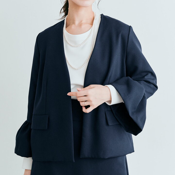 楽天市場】ジャケット《ノーカラーフレアスリーブジャケット 全3色 3 