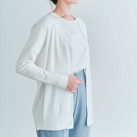 カーディガン《ベーシックニットカーディガン》4タイプ 全12色 春夏秋冬 カーディガン コットン 綿 羽織り 薄手 通勤 通学 オフィス 洗える ウォッシャブル シンプル ロング ショート Vネック ラウンド 無地 レディース トップス アウター サマー メール便可//8//