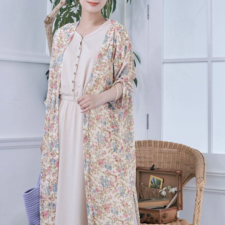 楽天市場】【OUTLET SALE】ガウン《花柄シフォンガウン 全7パターン 