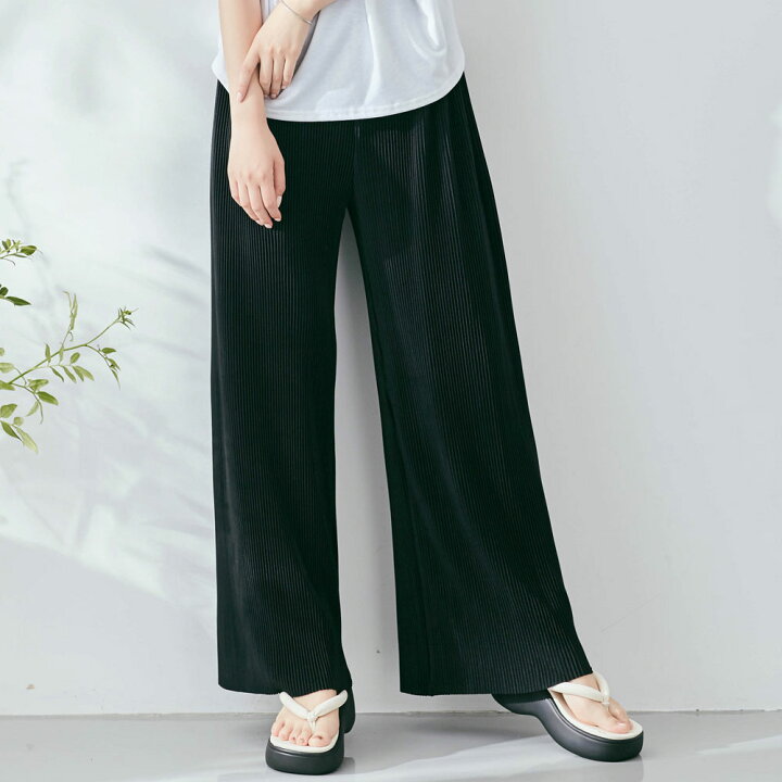 楽天市場】パンツ《アコーディオンプリーツルーズワイドパンツ 全14色 