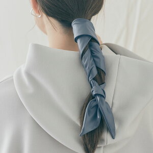 ヘアアクセサリー《マルチwayエコレザーワイドワイヤーポニー 全10色》 レディース 小物 ヘアアクセサリー ワイヤーリボン カチューシャ ヘアバンド スカーフ エコレザー フェイクレザー ワ