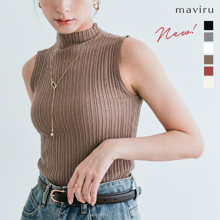 楽天市場 今すぐ欲しいが特価 送料無料 1280円 ノースリーブ ニット ハイネック レディース 全8色 ハイネックノースリーブプリーツニットトップス ニットタンクトップ 夏 プリーツ ニット サマーニット サマーリブニット 6 Kirakirashop