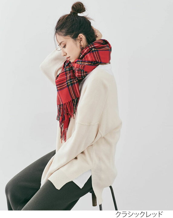 楽天市場】【OUTLET SALE】ストール《チェック柄大判フリンジストール 