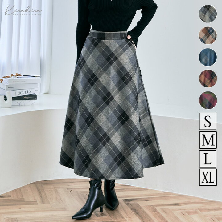 楽天市場】【マラソン限定SALE】スカート《チェック柄フレアスカート  