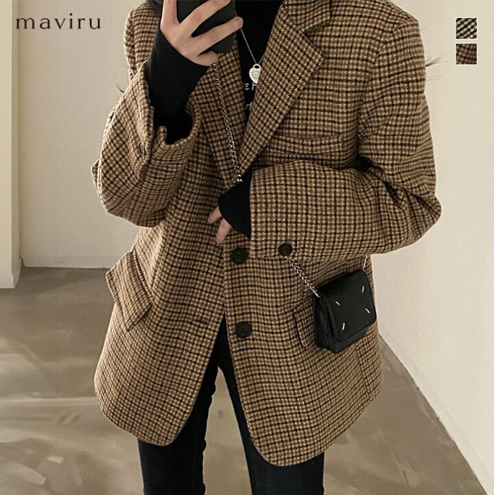 楽天市場】ジャケット《ウールライクチェックテーラードジャケット 全2  