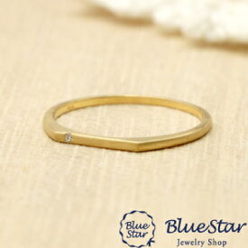 つや消しのゴールドリング。大人の雰囲気を感じさせるシンプルな指輪　　BlueStar