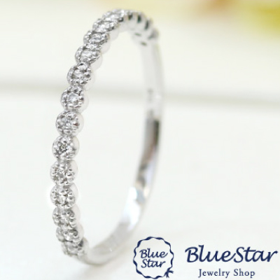 ダイヤモンドがドットの様に並んだ華やかなエタニティリング エタニティリング レディース 公式の店舗 BlueStar リング ダイヤモンド 古典