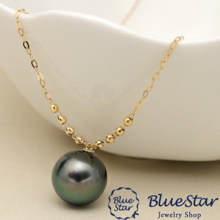 楽天市場】南洋ブラックパール1粒ネックレス 44cmフリー K18YG  