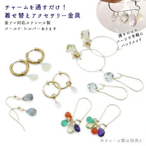 10%オフクーポン 11/1まで★【チャームを通すだけ!着せ替え用 アクセサリー金具 】ピアス イヤリング ネックレスチェーン サージカルステンレス製