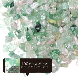 さざれ　グリーンストロベリークォーツ　オリジナルパッケージ付　約100gパック　癒し　天然石　★セール対象外★