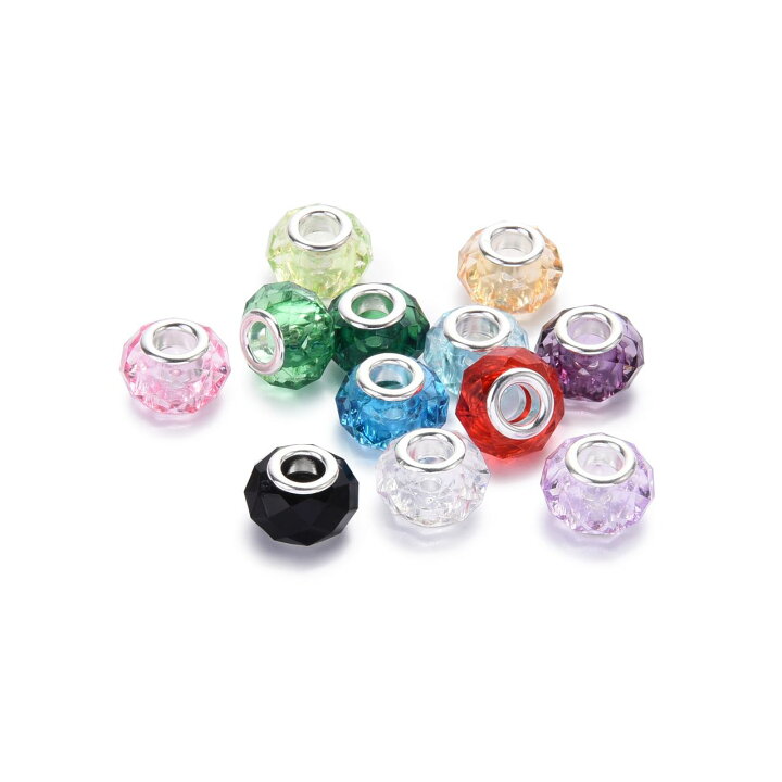楽天市場】アクリルビーズ【ロンデル(透明あり）】10個売り ビーズ 