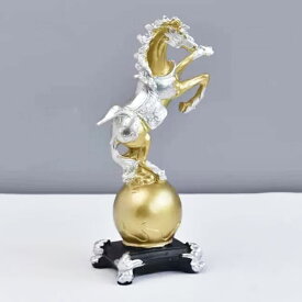 20%オフ スーパーSALE★2026年干支【金馬開運置物】樹脂製 馬 風水 インテリア 高さ約21.5cm 金運 商売繁盛 正月飾り