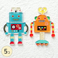 アクリル チャーム パーツ 【ロボット 5個 】 プレート 穴あり メカ トイ ブリキロボット レトロ 板状 ハ…