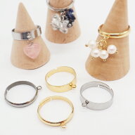 15%オフSALE マラソン★サージカルステンレス【56. 金属アレルギー対応 カン付きリング台】【5個】13号 …