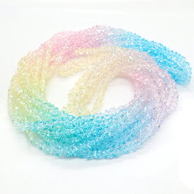 ガラスビーズ【74. さざれ風ラフカット 2mm 1連】 約33cm クリスタルAB メッキガラスビーズ K9ガラス オーロラ パーツ ハンドメイド 国内発送