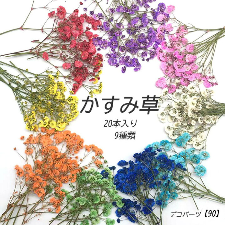 楽天市場】15%オフ お買い物マラソン☆デコパーツ【90.押し花 かすみ草 