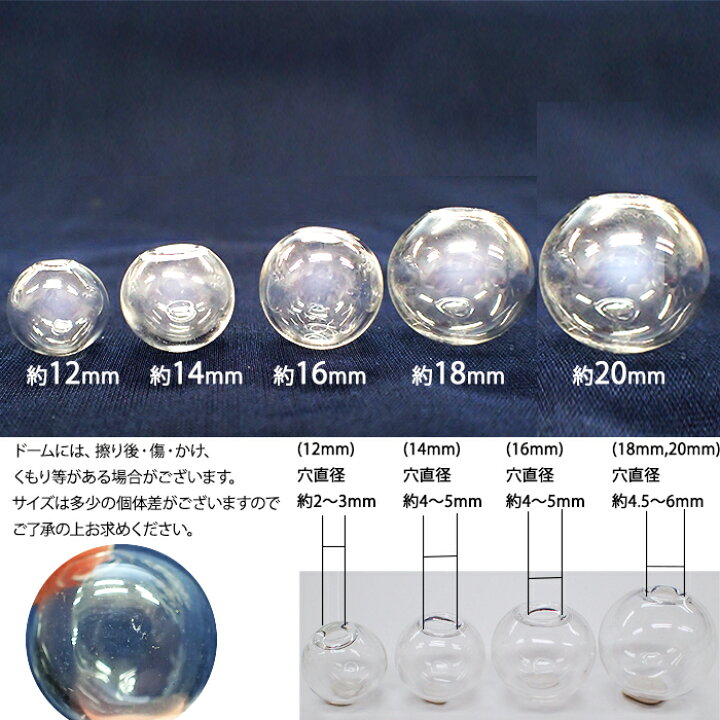 楽天市場】15%オフ お買い物マラソン☆ガラスドーム【クリア 片穴 